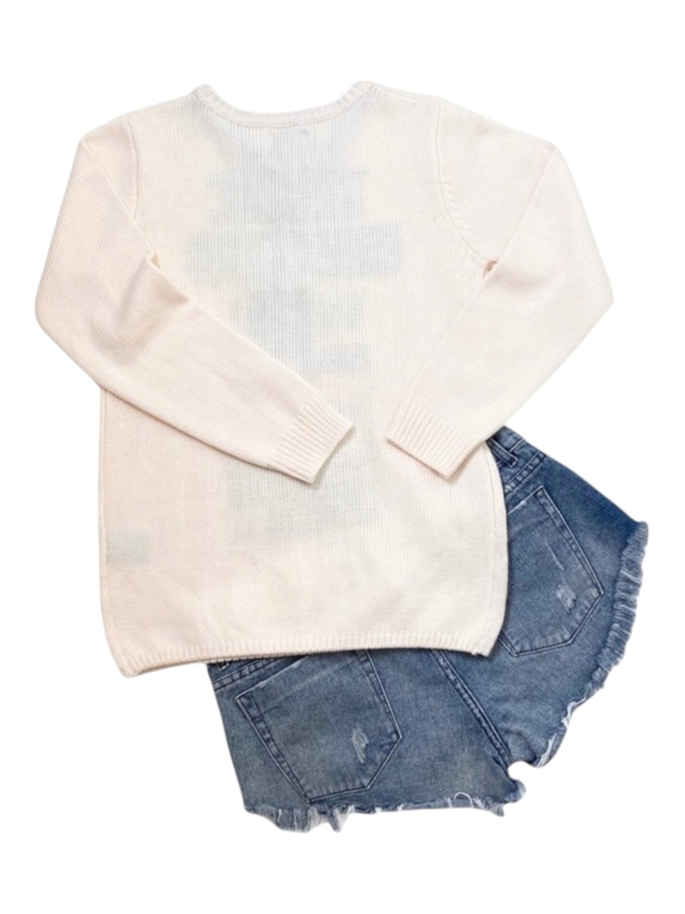 VHTF: new UNIF ♱ You Are My World FTW Sweater ♱ Cozy Intarsia Knit ♱ Ivory Pink - Picture 13 of 16